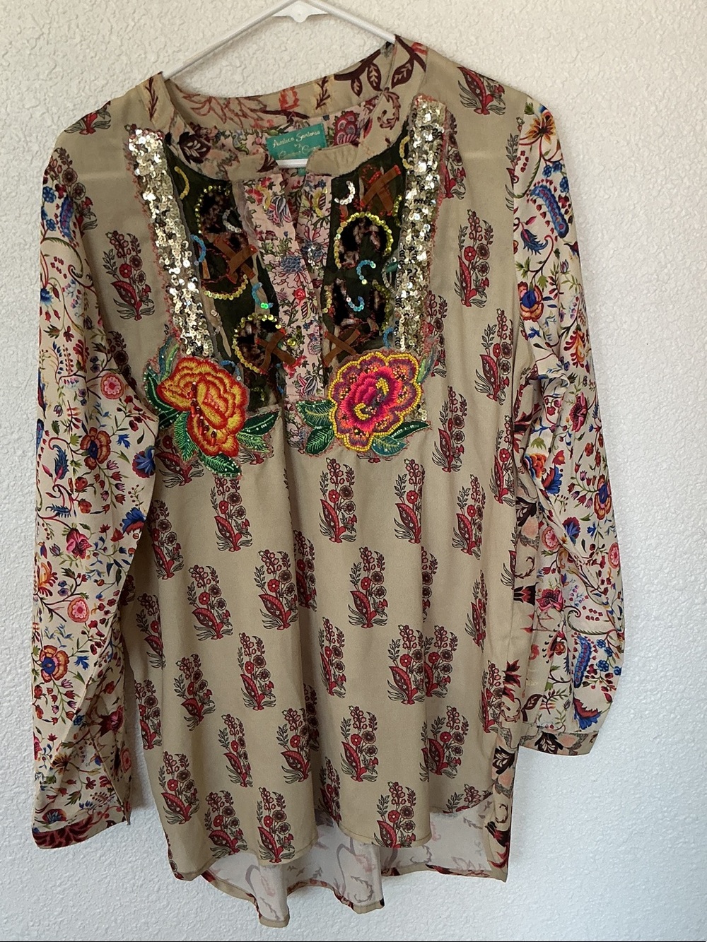 Antica Sartoria Floral Embellished Tunic - Pink Multi - Picture 11 of 11